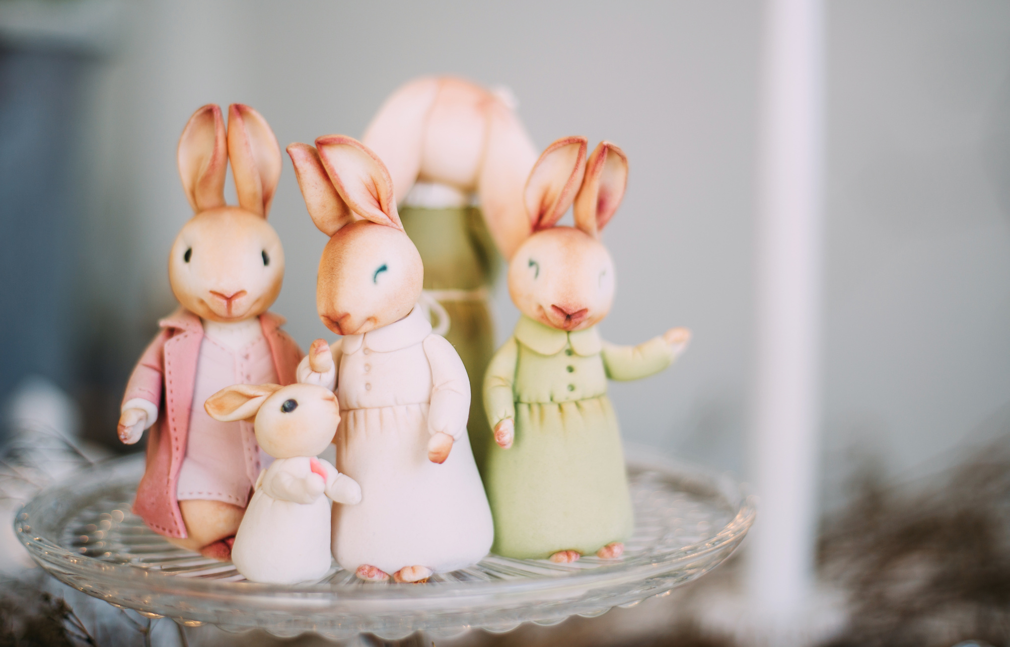 Easter family holiday concept. Rabbit family.